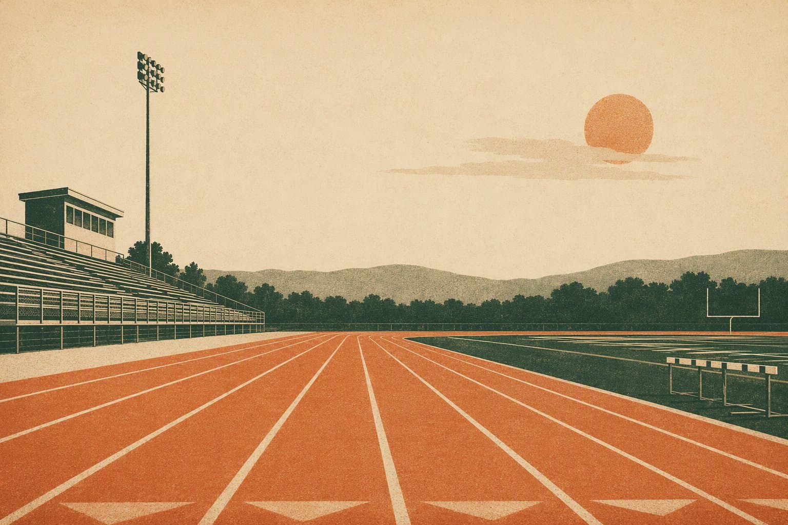 High school track - illustration, Jake Team LLC