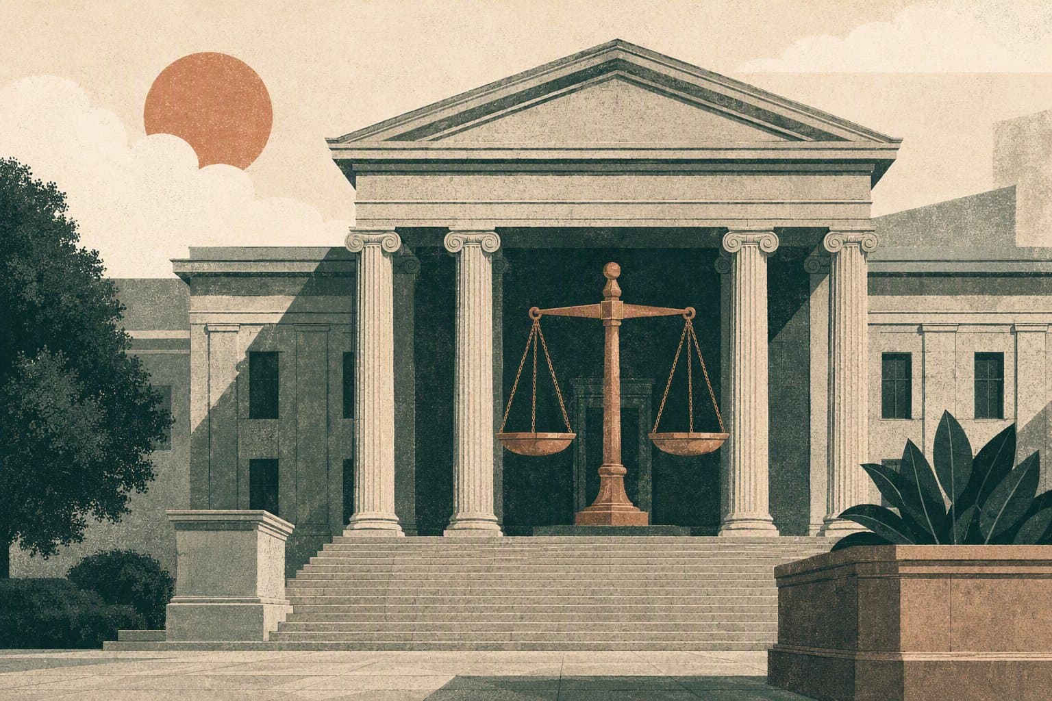 calm courthouse - illustration, Jake Team LLC