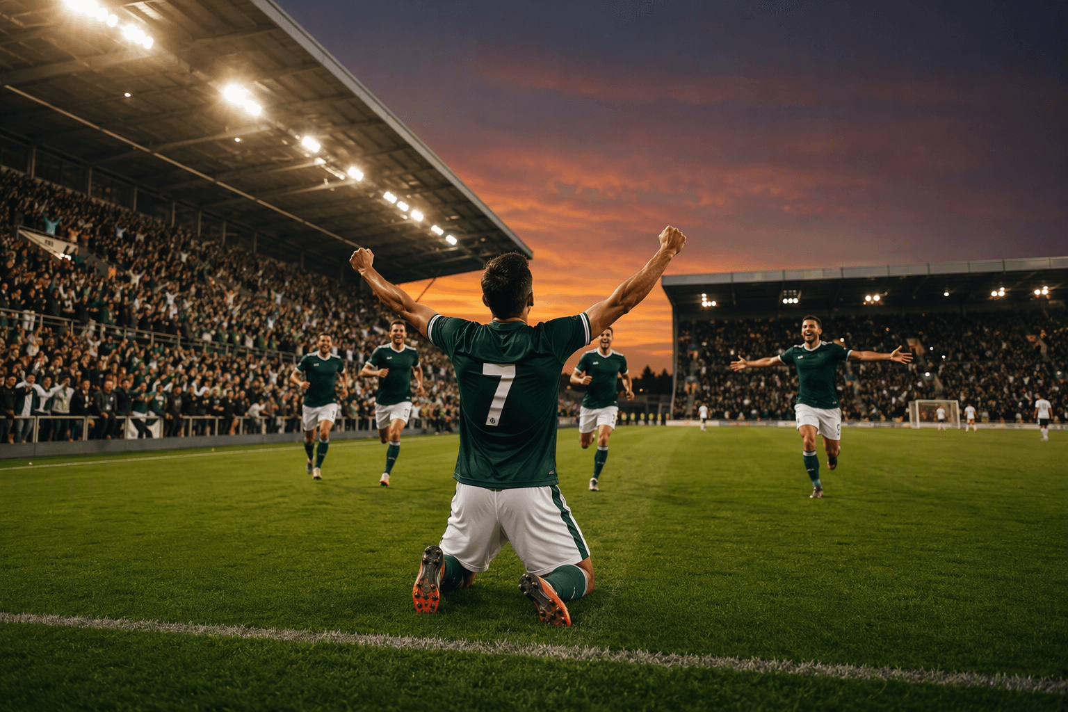 Late soccer victory - illustration, Jake Team LLC