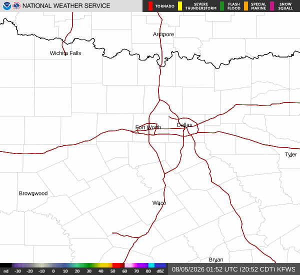 National Weather Service radar for North Texas (KFWS)