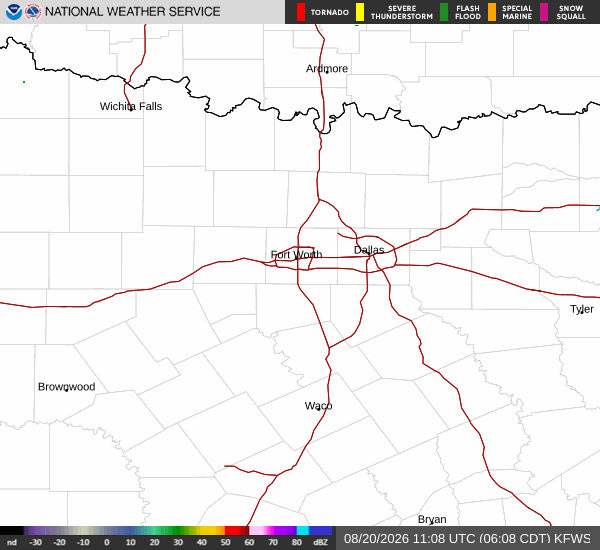 National Weather Service radar for North Texas (KFWS)