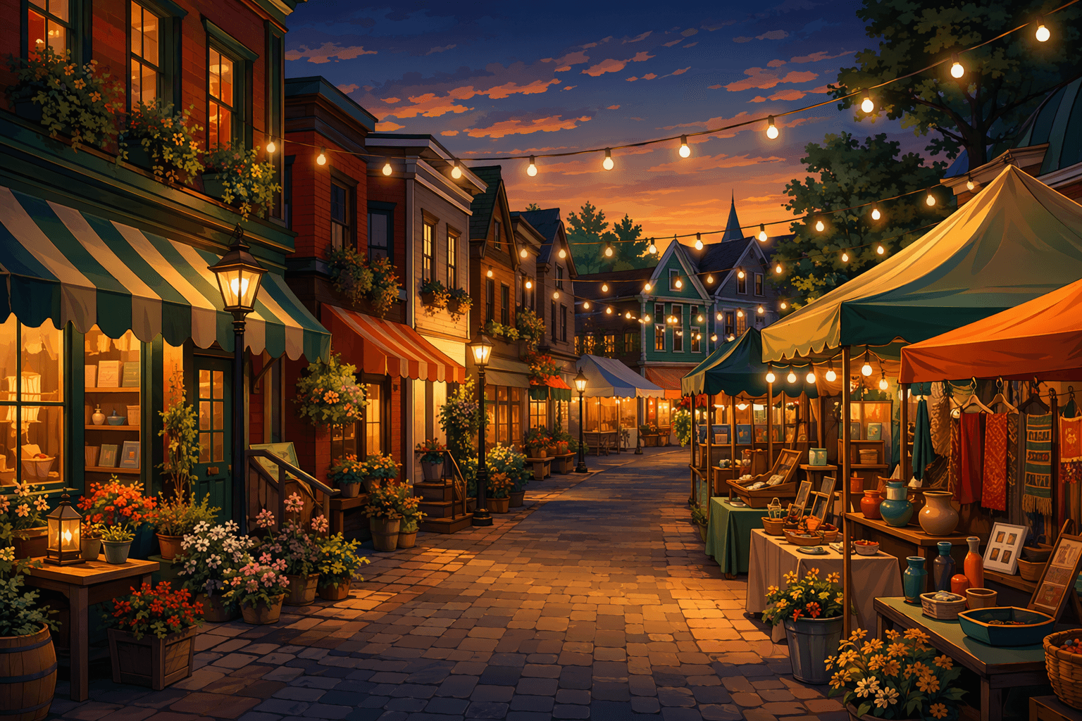 Summer Night Market - illustration, Jake Team LLC