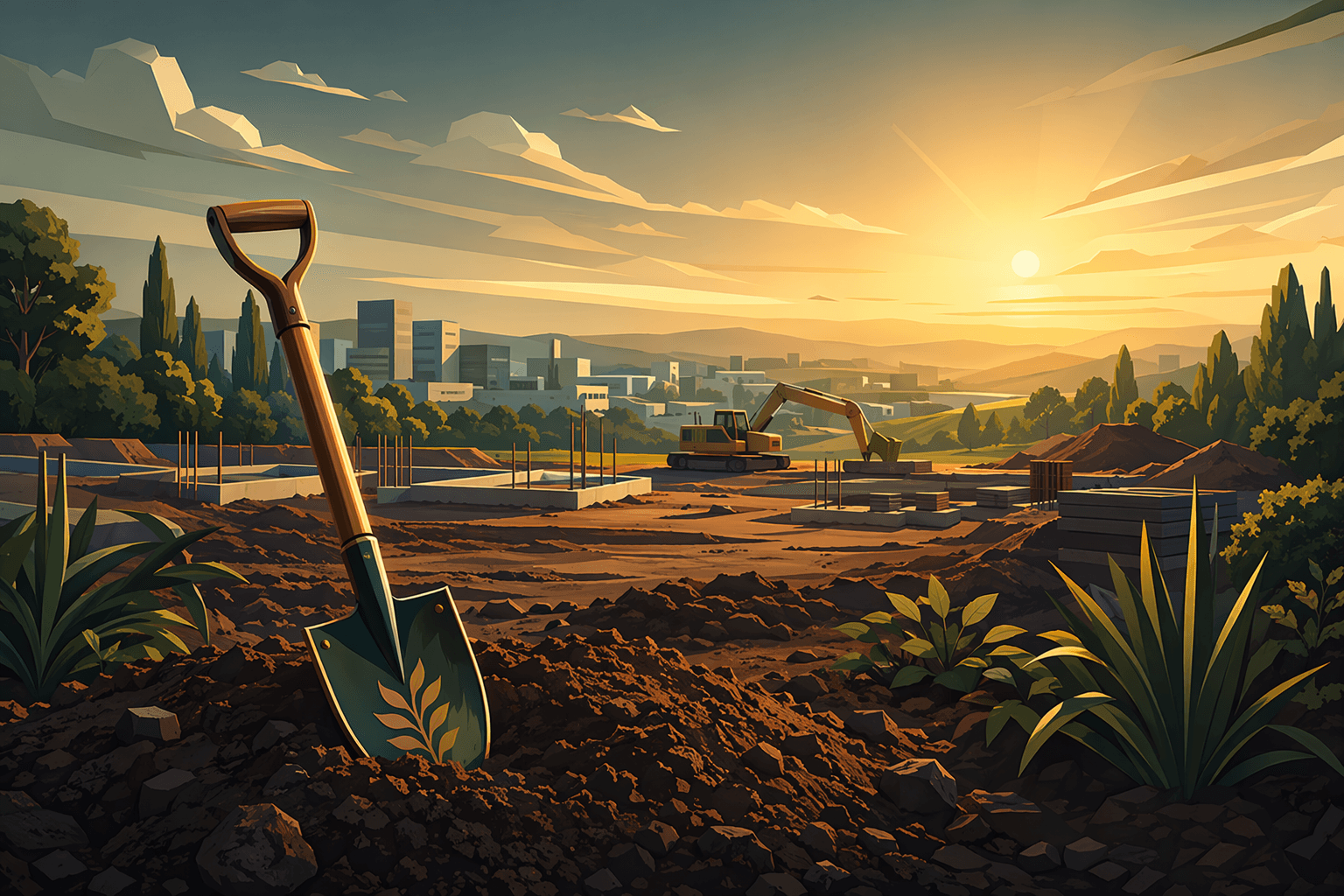 New Campus Groundbreaking - illustration, Jake Team LLC