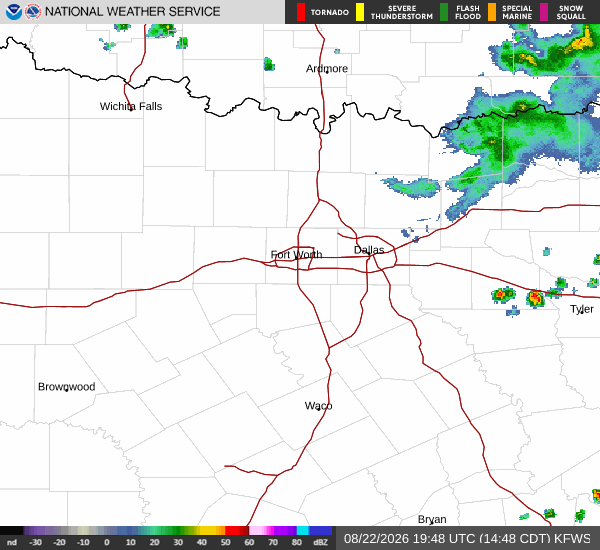 National Weather Service radar for North Texas (KFWS)