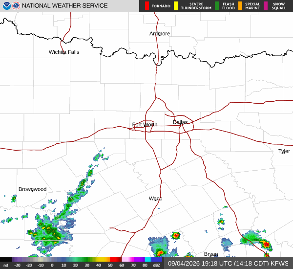 National Weather Service radar for North Texas (KFWS)